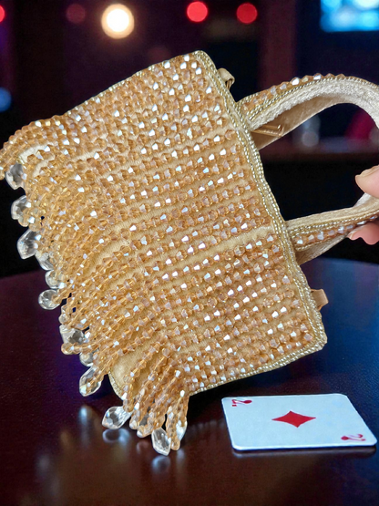 The Mini Crystal bag in Golden dust