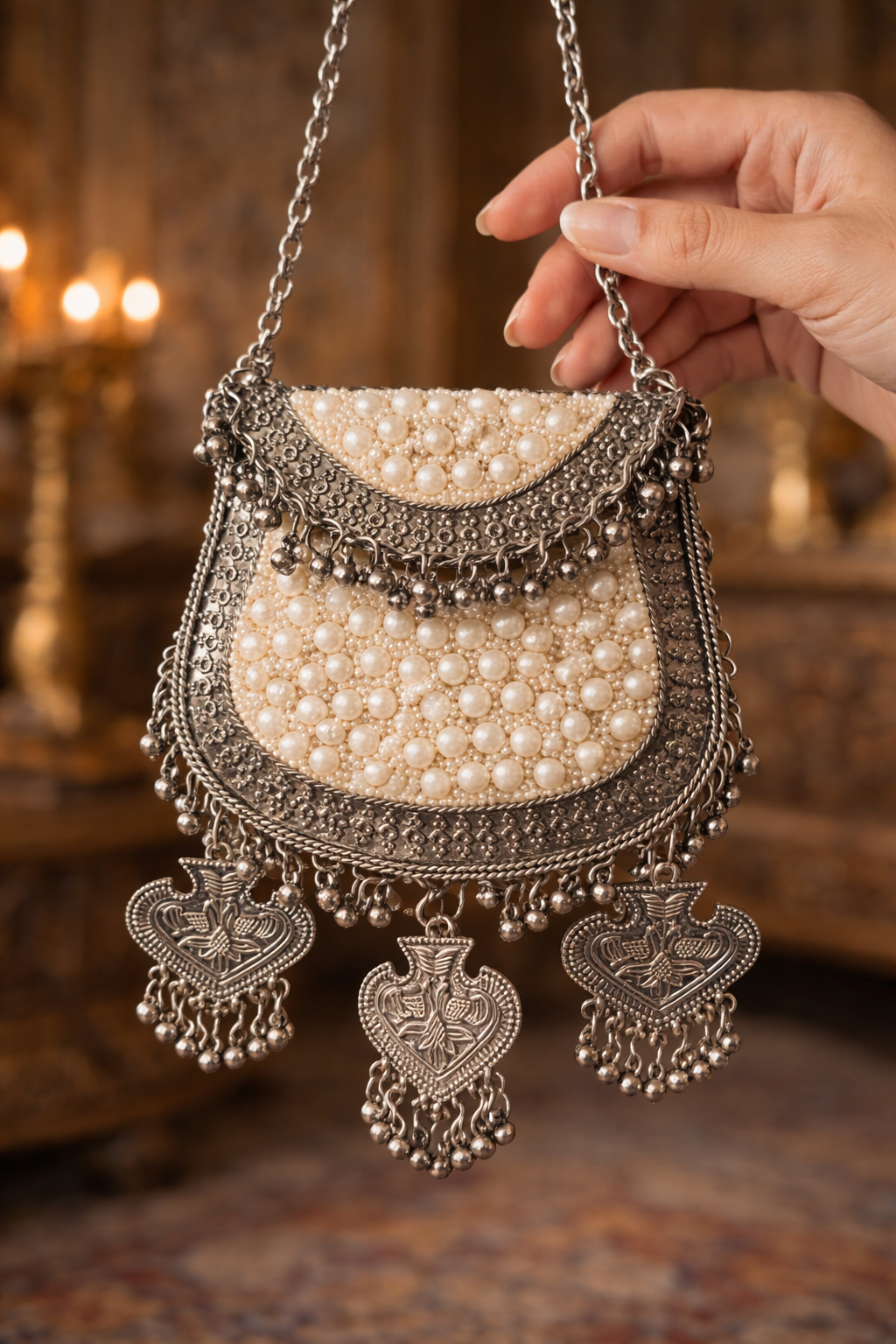 The Pearl Aura Oxidised Nano Bag