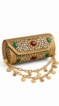 Sheesh Mahal Dholki Clutch in kundan n stones