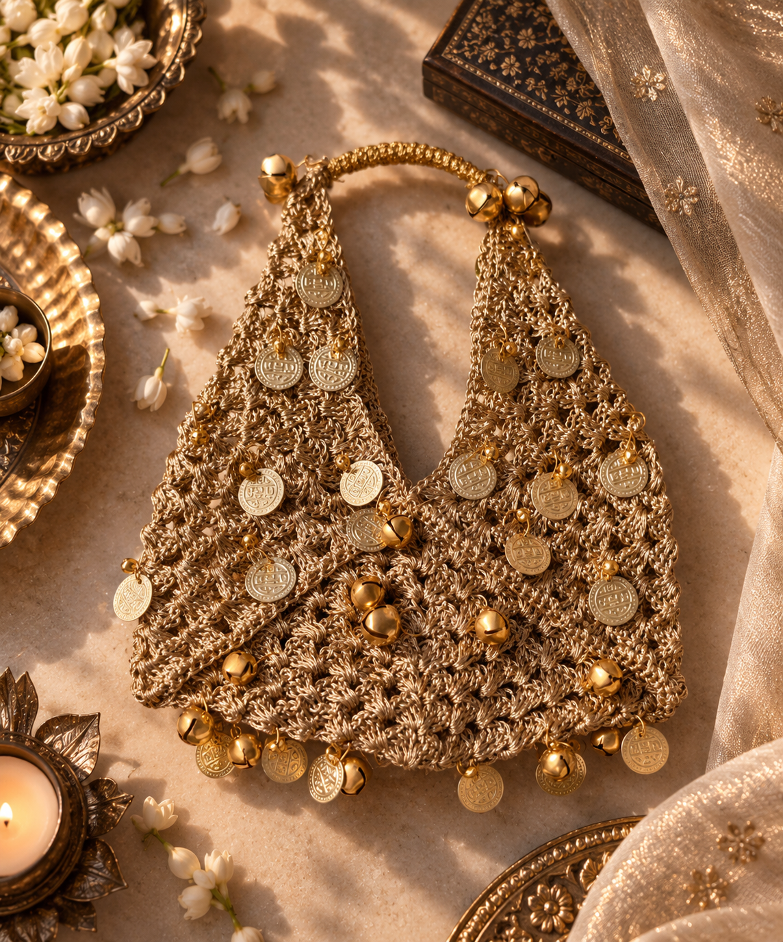 Khanak - Zari Crochet Festive Bag
