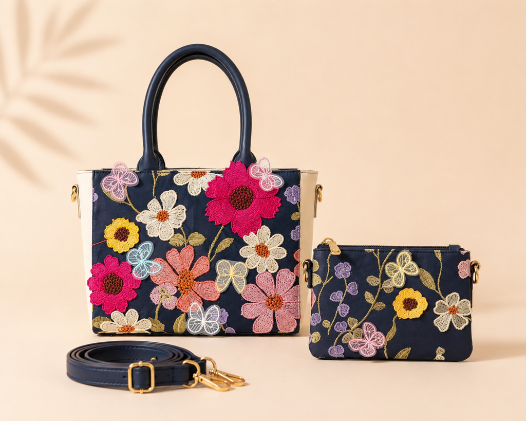 Bageecha Collection- Raatrani Tote Bag with sling pouch