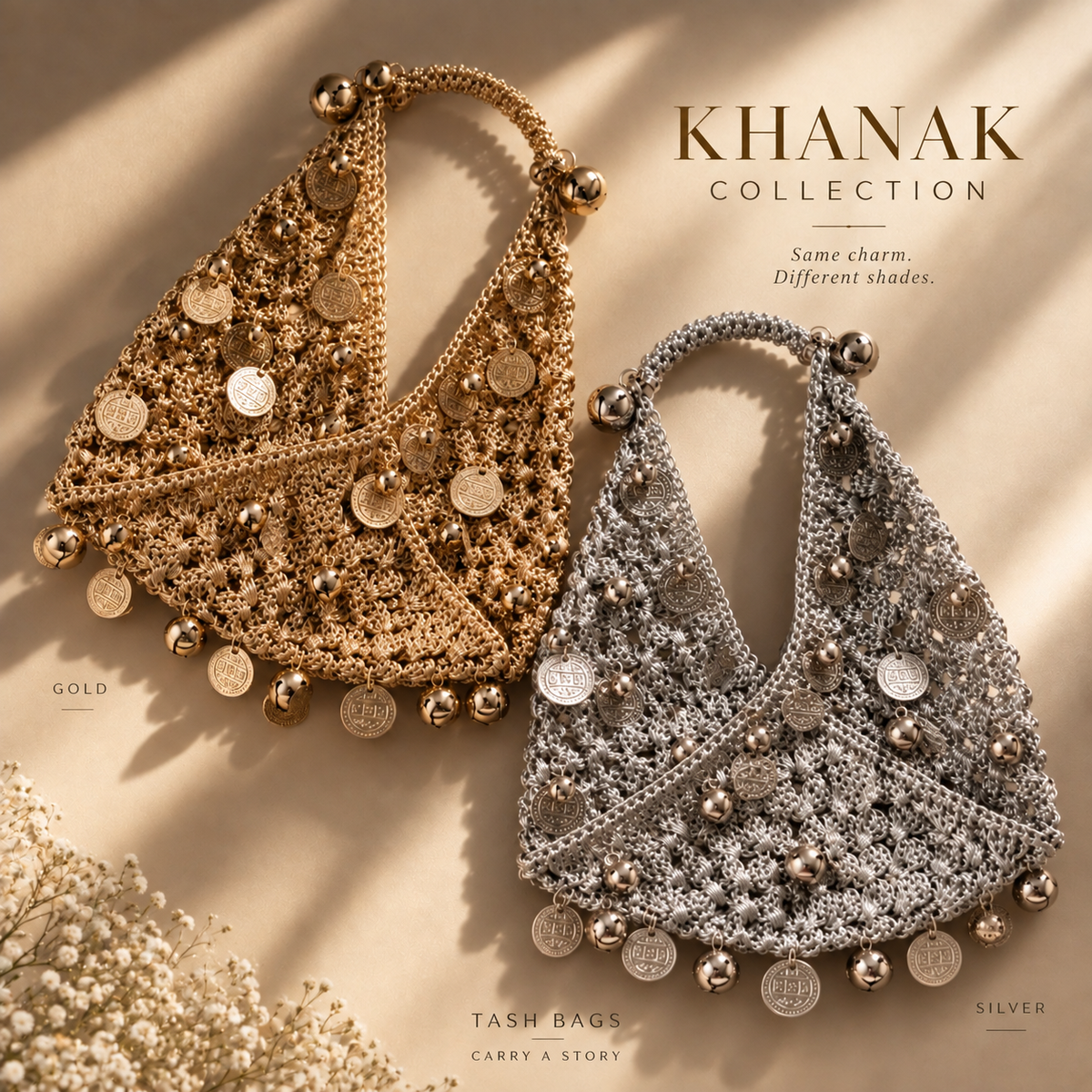 Khanak - Zari Crochet Festive Bag