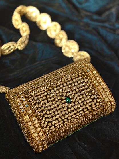 Sheesh Mahal Noor Bag In Kundan and Glass