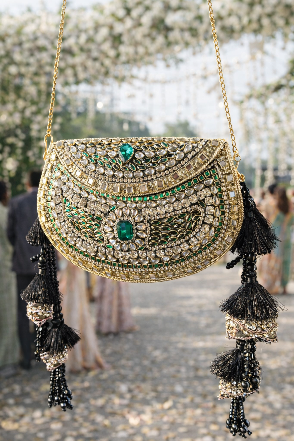Sheesh Mahal Nazakat Embellished Brass Handbags