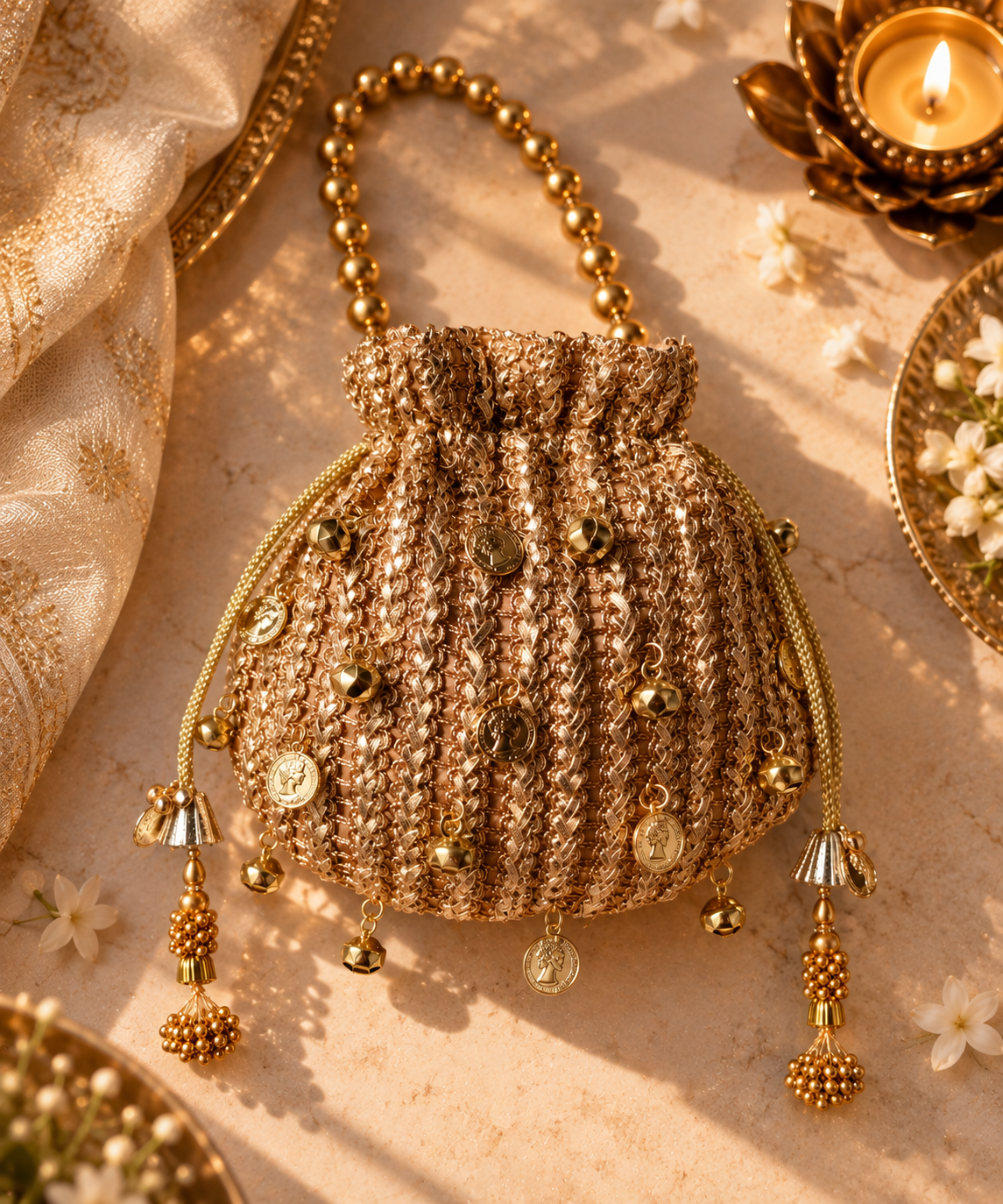 ChanChan Festive Potlis in woven Gota pattis