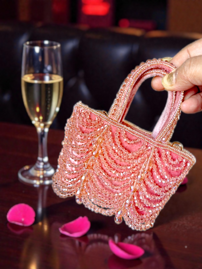 Mini Crystal bag in Pretty pink