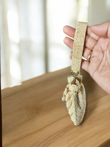 The Mini Embroidered Potli in beads, crystals and pearls