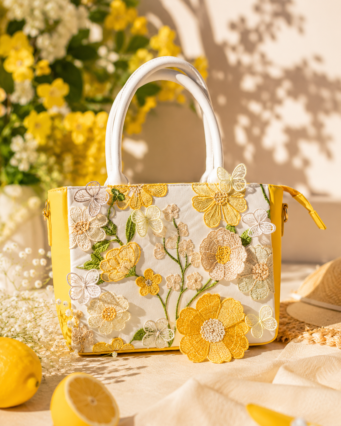 Bageecha Collection- Sunehri Dhoop Tote Bag with sling pouch