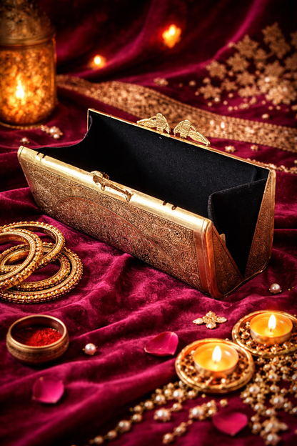 Mandala Brass Ethnic Clutch