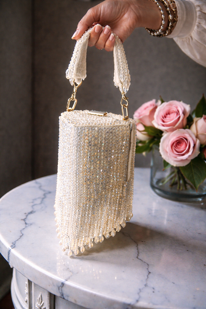 Stardust Crystal rectangular prism party clutch