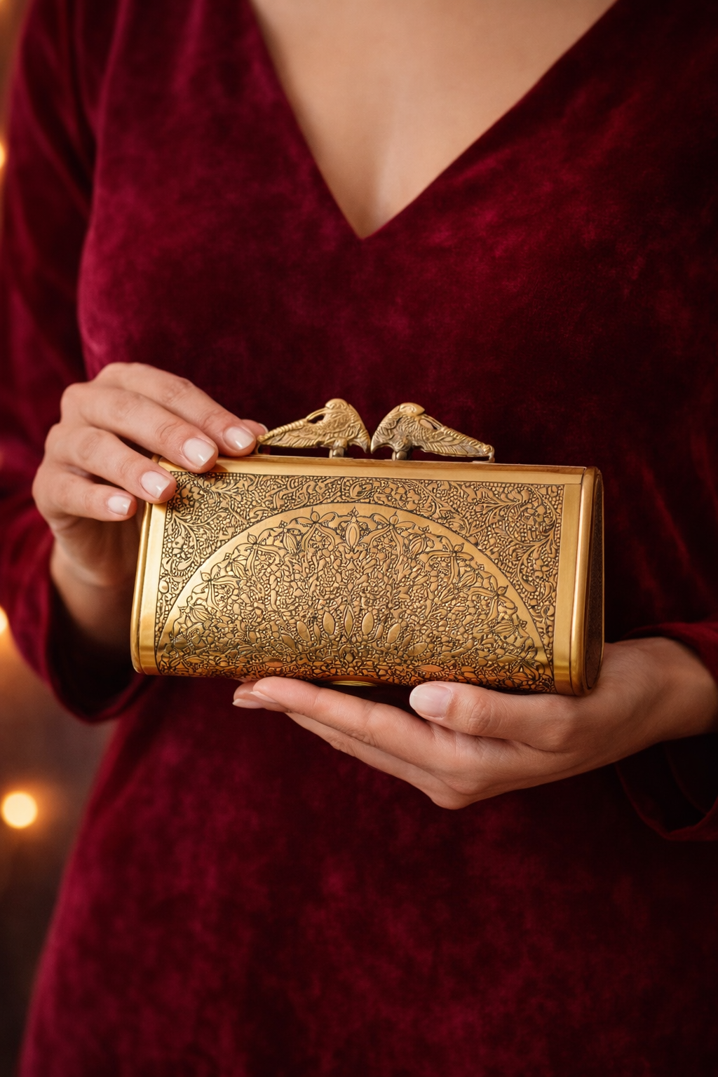 Mandala Brass Ethnic Clutch