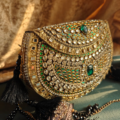 Sheesh Mahal Nazakat Embellished Brass Handbags